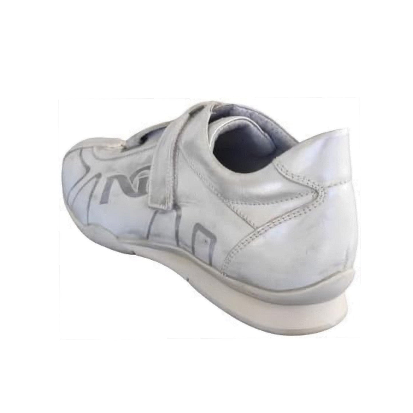 Sneakers con Strappo Uomo NeroGiardini 07647 Vera Pelle Argento - 40 EU
