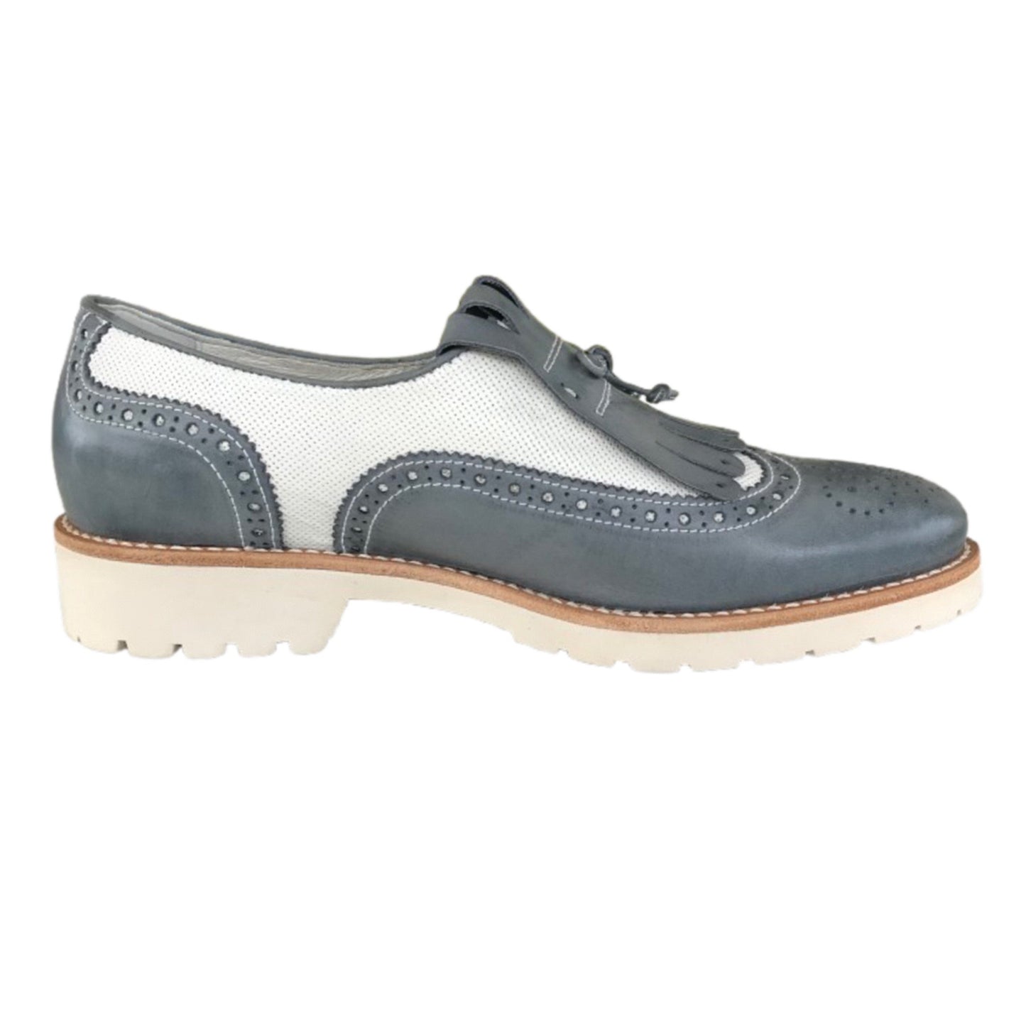 Scarpe Inglesine Estive Donna NeroGiardini 717192D Navy Bianco
