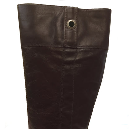 Stivali Texani Donna NeroGiardini 00580 Vera Pelle, Tacco alto 8 cm, Cerniera Zip, Elastico,- Colore Marrone Testa di Moro