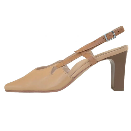 Décolleté Slingback MERIANNA 1056 Vera Pelle Nocciola