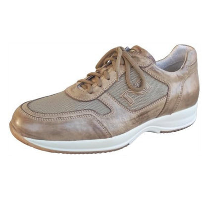 Sneakers Uomo NeroGiardini 07636 Vera Pelle Color Savana - 43 EU