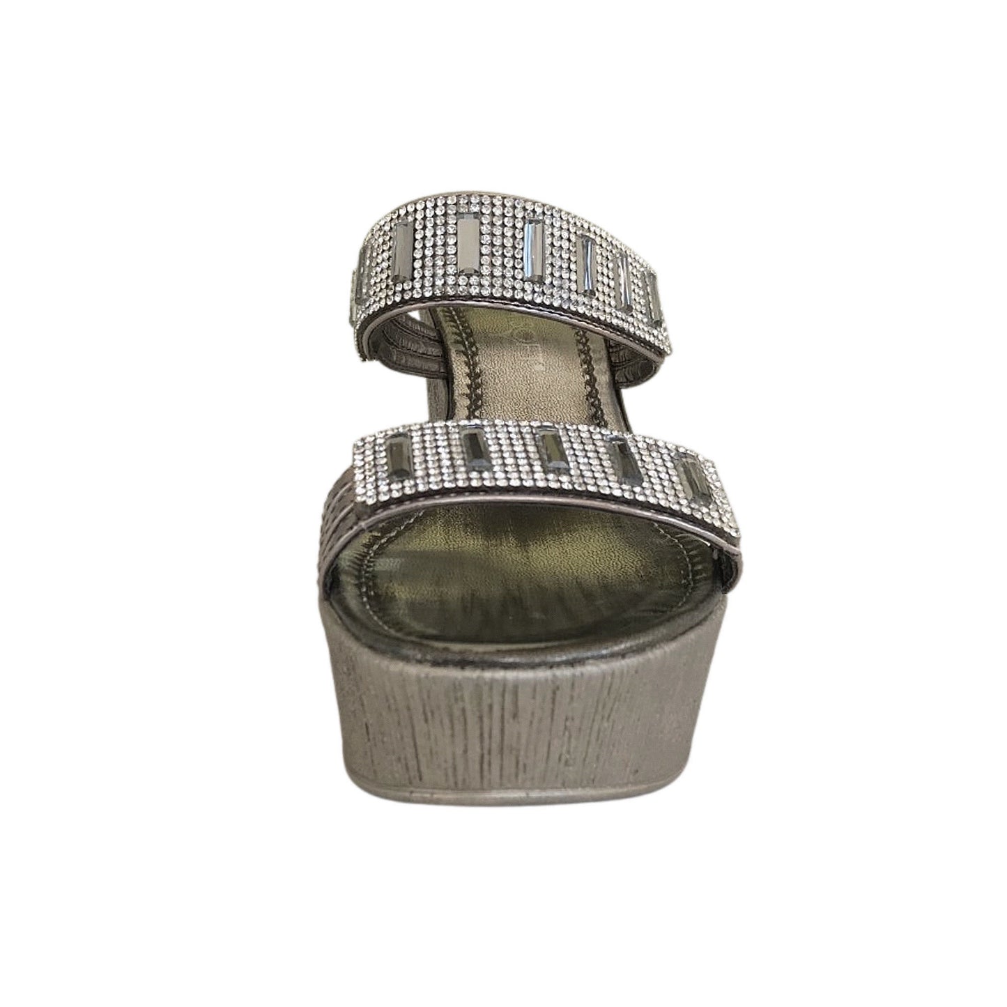 Ciabatte con zeppa CinziaSoft IAD16834 Peltro Argento Vera Pelle