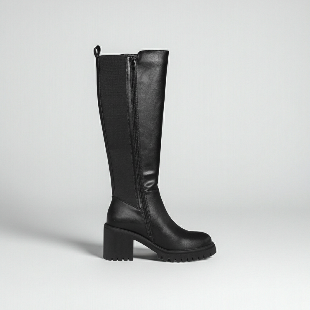 Stivali Cinzia Soft CI2073 001, Donna,  Nero, Pelle con elastici e zip, tacco a blocco