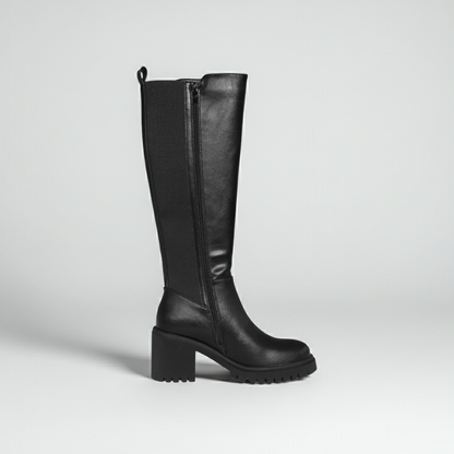 Stivali Cinzia Soft CI2073 001, Donna,  Nero, Pelle con elastici e zip, tacco a blocco