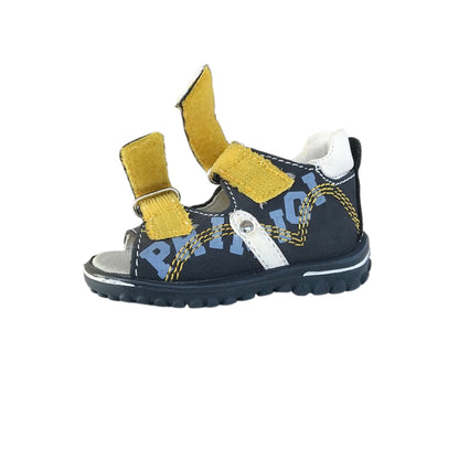 Sandali Bambino Primigi con Chiusura a Strappo, Blu Navy con Dettagli Gialli, Suola Antiscivolo, 19 EU
