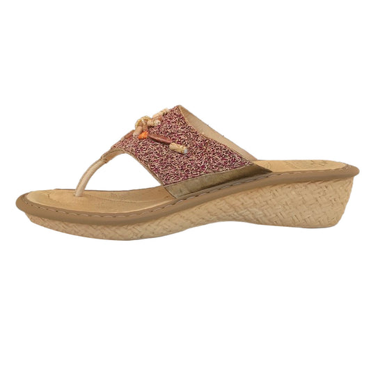 Ciabatte FlyFlot Beige Motivo Mare Vera Pelle