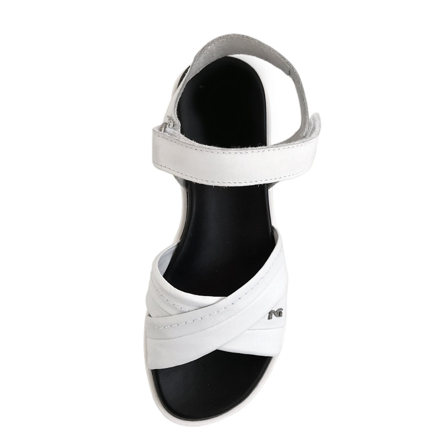 Sandali Ragazza e Donna in Vera Pelle, Bianco, Platform Sportivo in Gomma