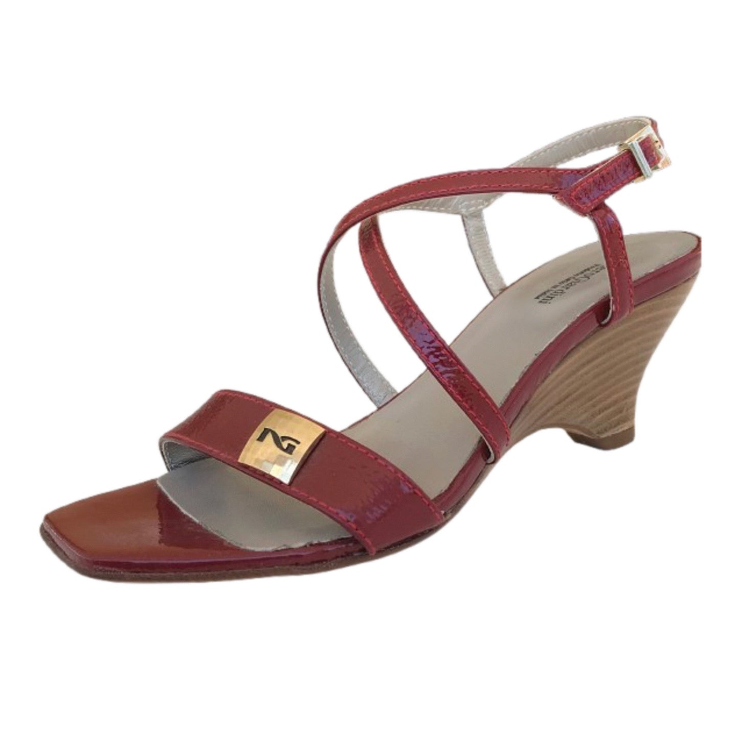 Sandali con zeppa NeroGiardini Vera Pelle Naplak - Rosso Bordeaux