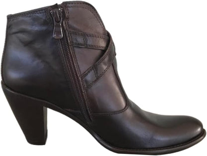 Stivaletti Texani Donna NeroGiardini - Vera Pelle, Marrone Testa di Moro, Tacco 8 cm, Cerniera Laterale