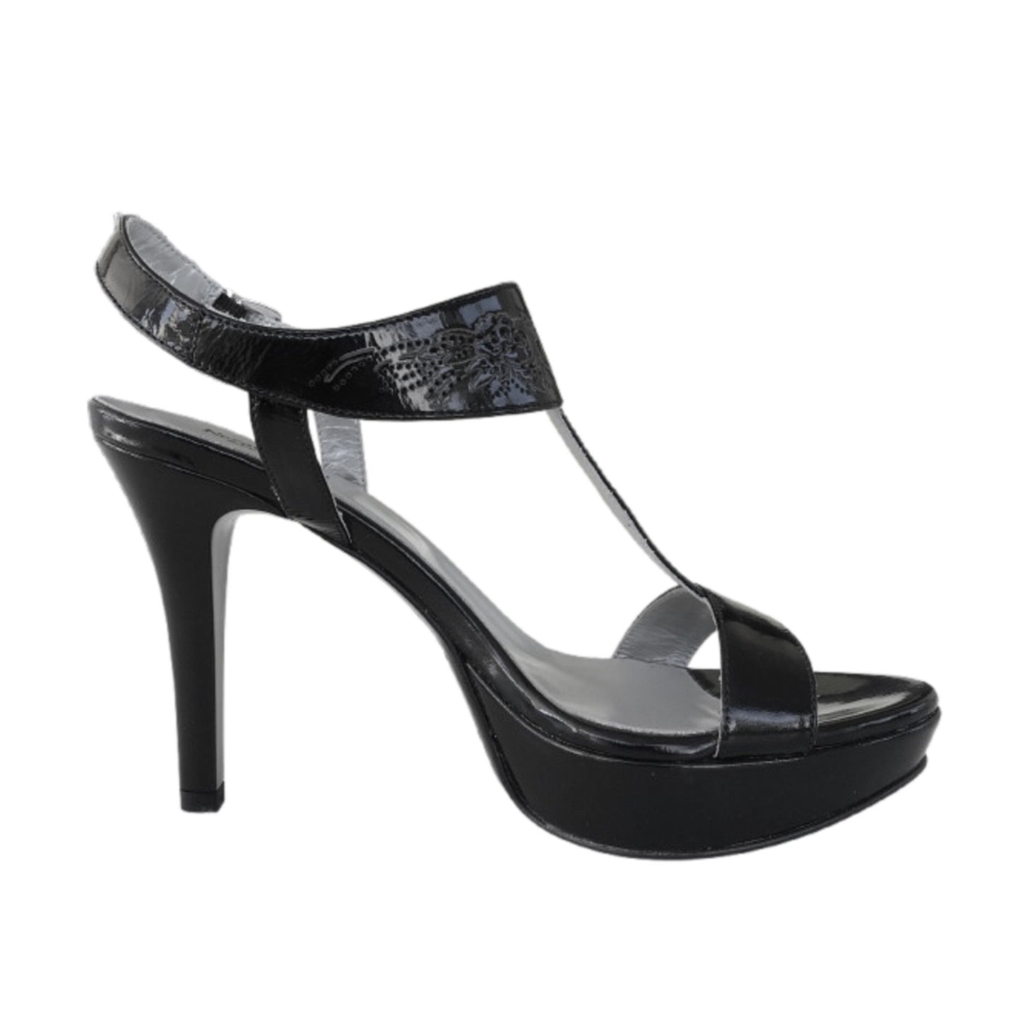 Sandali Donna NeroGiardini P309021DE Tacco Alto con Plateau Vernice Nero