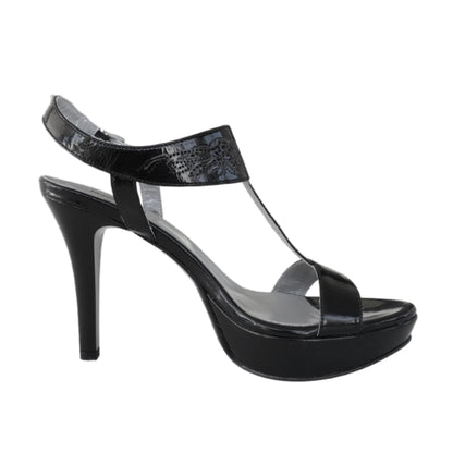 Sandali Donna NeroGiardini P309021DE Tacco Alto con Plateau Vernice Nero
