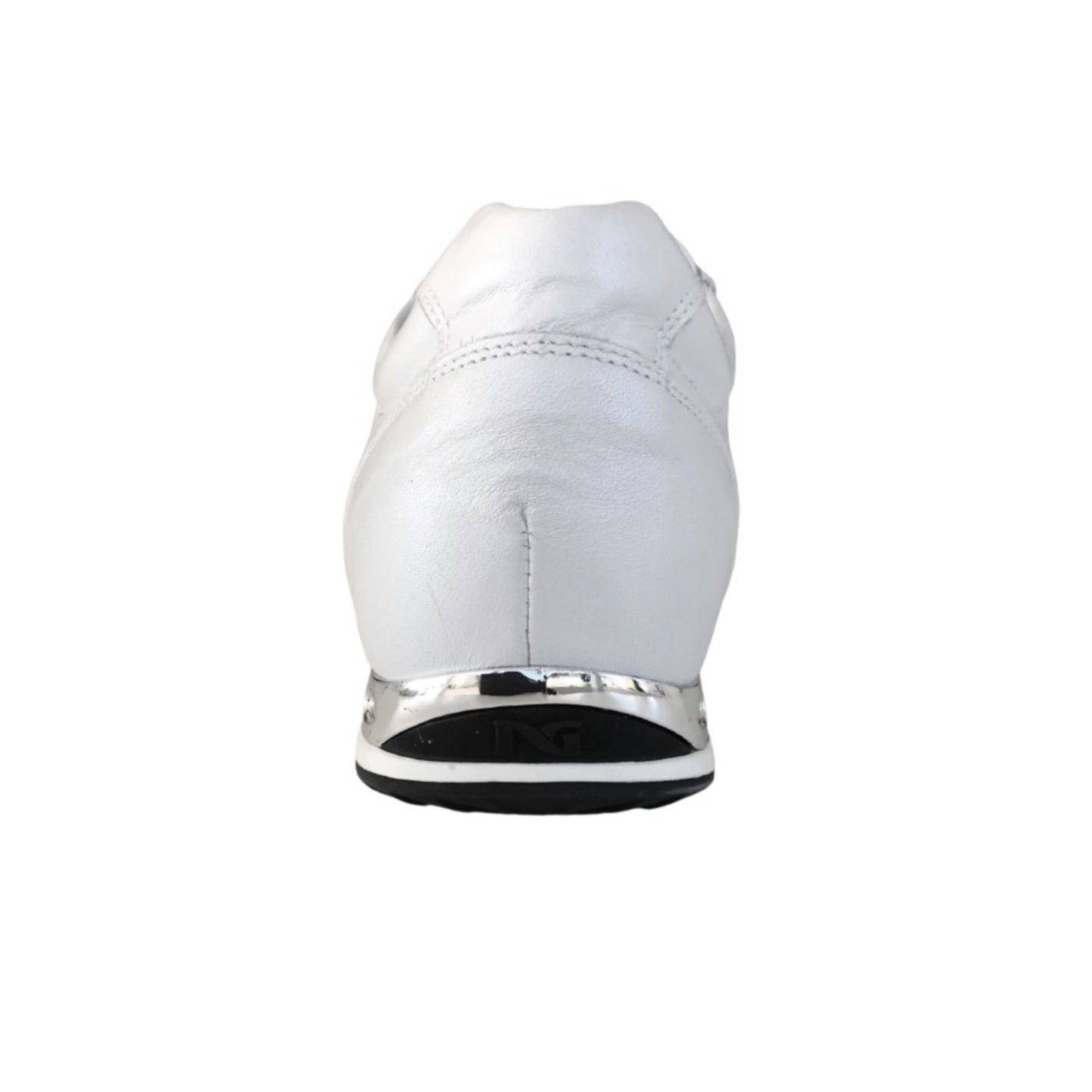 Sneakers Donna NeroGiardini P308452D Vera Pelle Bianco con fondo specchiato