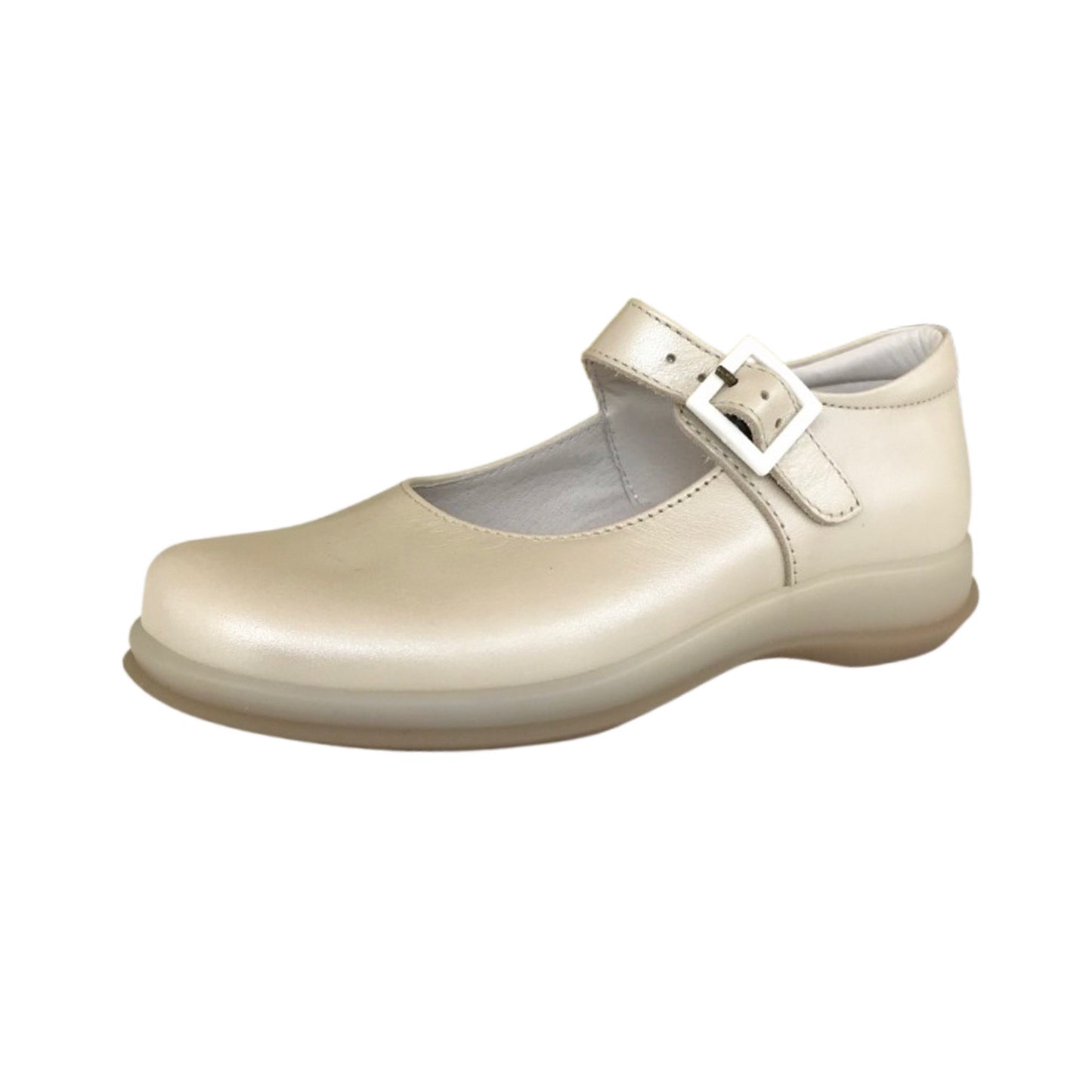 Scarpe Bambina con cinturino Giostra 740 Vera Pelle Avorio