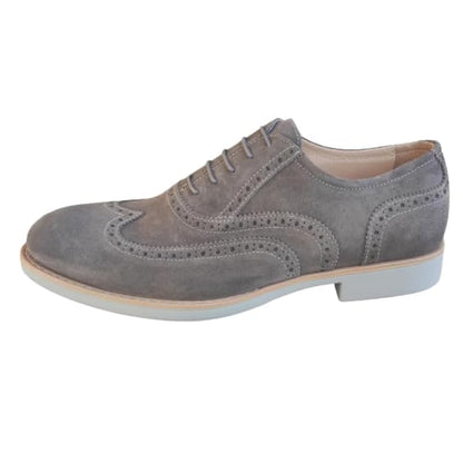 Scarpe Oxford Uomo NeroGiardini AP603970U Vera Pelle Scamosciata Grigio Pietra