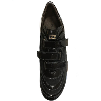 Sneakers scarpe con chiusura a strappo Uomo NeroGiardini A907919 in Vera Pelle scamosciata, Pelle in vernice - Colore Nero
