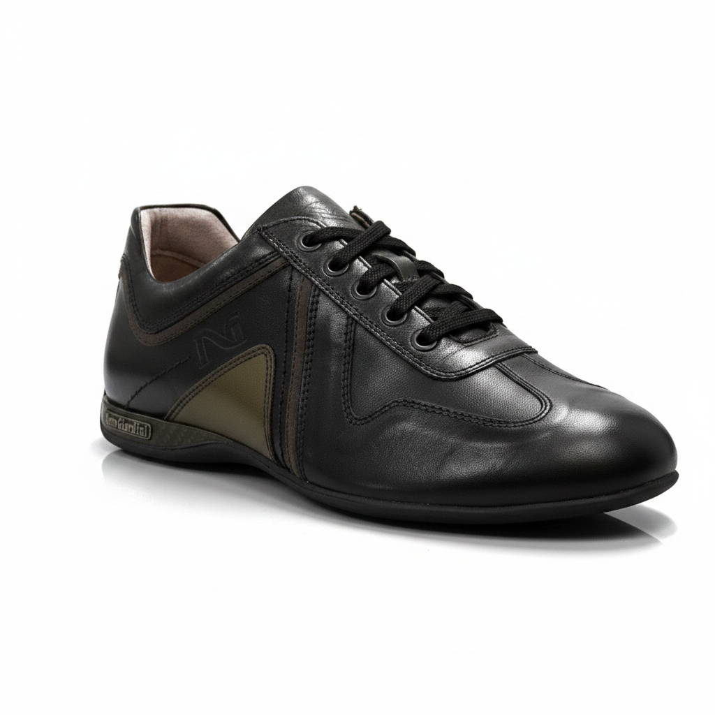 Sneakers Uomo NeroGiardini A201370U Vera Pelle, Nappa, con Lacci - Colore Nero, Grigio, Carbone