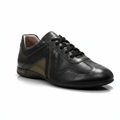 Sneakers Uomo NeroGiardini A201370U Vera Pelle, Nappa, con Lacci - Colore Nero, Grigio, Carbone