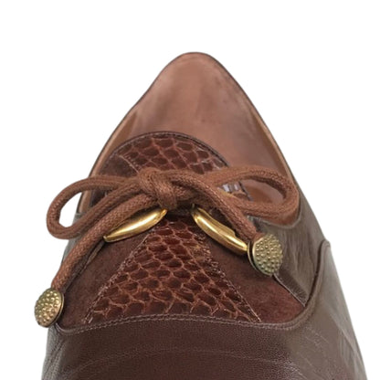 Scarpe donna LADY CONFORT 1429, tacco 4.5 cm, con lacci, Marrone