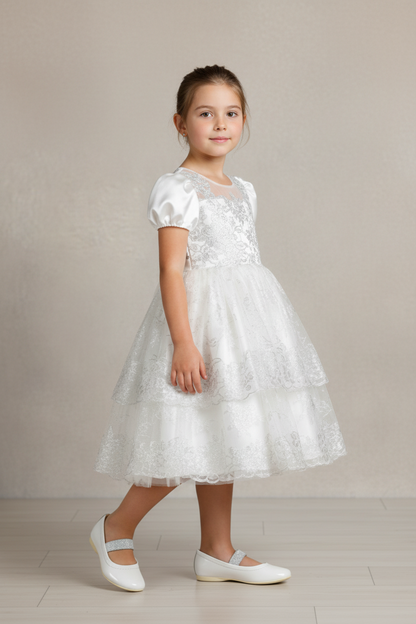 Ballerine con elastico argento Primigi 22478 Bianco Nappa