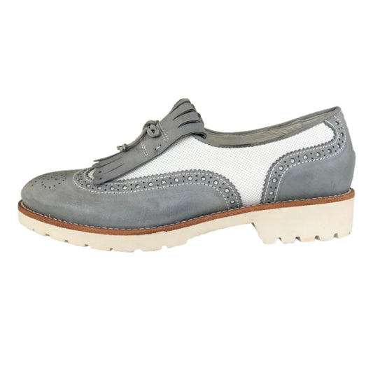 Scarpe Inglesine Estive Donna NeroGiardini 717192D Navy Bianco