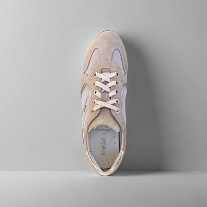Sneakers Donna NeroGiardini P308452D Vera Pelle Beige con fondo specchiato