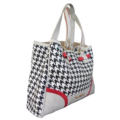 Borsa a spalla Renato Balstra ecopelle beige pied de coque bianco e nero