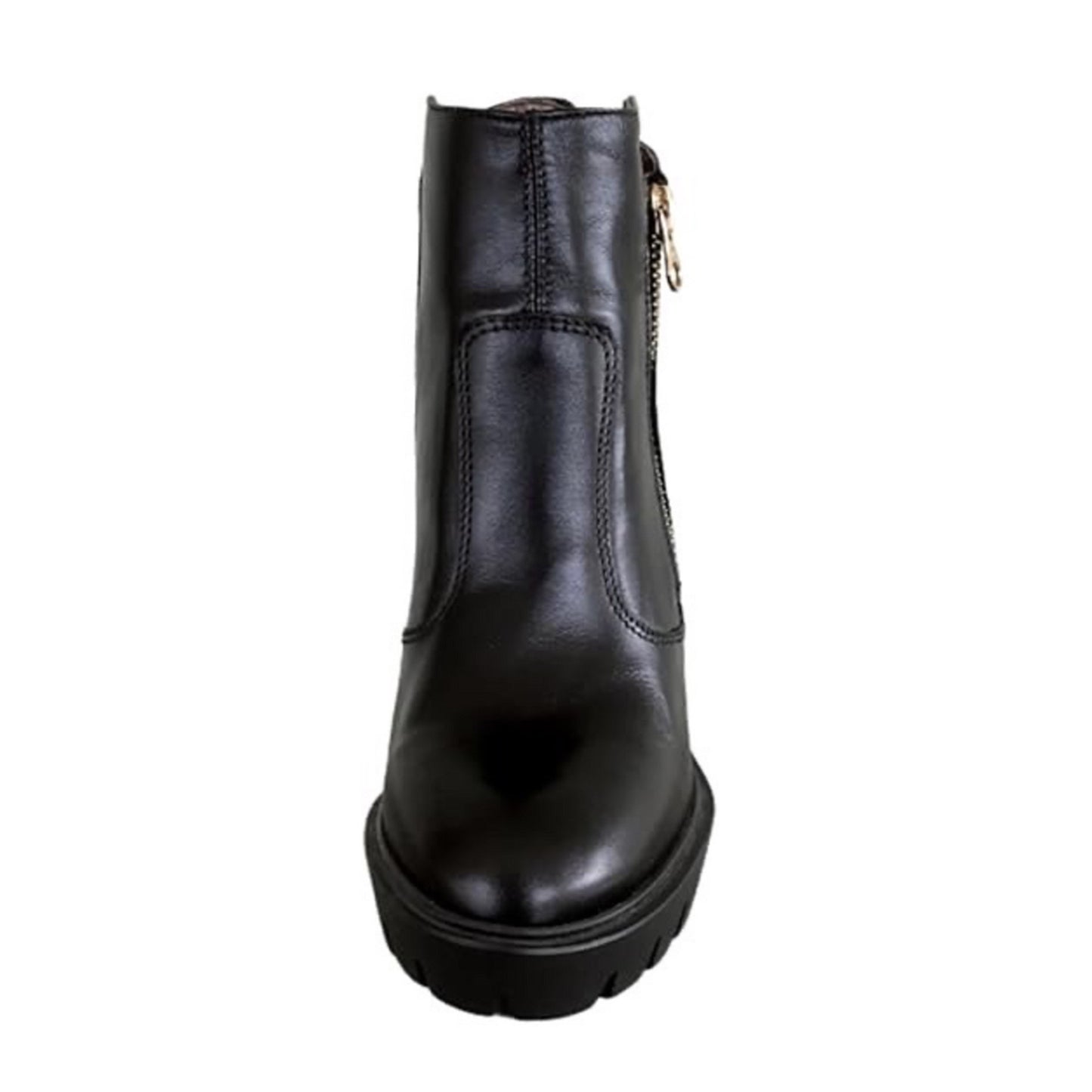 Stivaletti Neri Donna NeroGiardini in Vera Pelle, Tacco 10 cm con Plateau, Cerniera Laterale oro – Art. A616501D