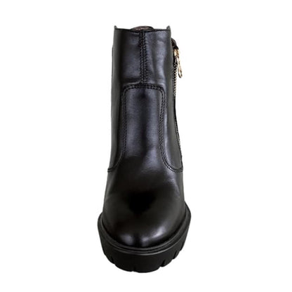 Stivaletti Neri Donna NeroGiardini in Vera Pelle, Tacco 10 cm con Plateau, Cerniera Laterale oro – Art. A616501D
