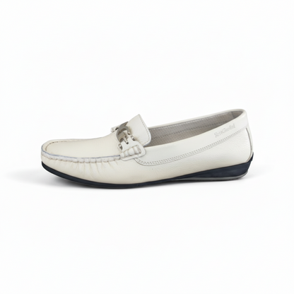 Mocassini Donna NeroGiardini 10002 Naplak Vernice Bianco, 37 EU