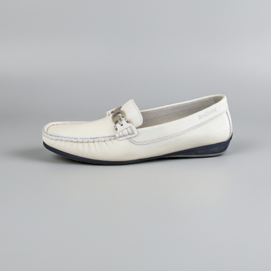 Mocassini Donna NeroGiardini 10002 Naplak Vernice Bianco