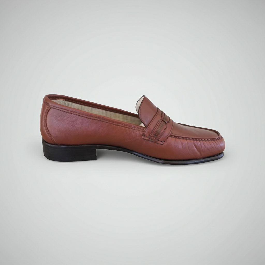 Mocassini Uomo Balducci 6928 Vera Pelle Marrone Fondo Cuoio