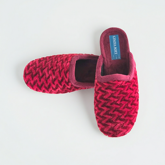 Cinzia Soft ED13018 Pantofole Donna, Velour Bordeaux, Comfort con Suola Ergonomica