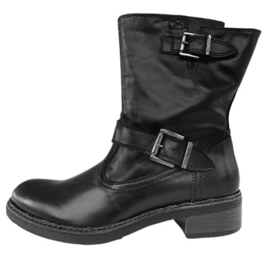 Bikers NeroGiardini A513963D Vera Pelle, Nero, con doppia fibbia