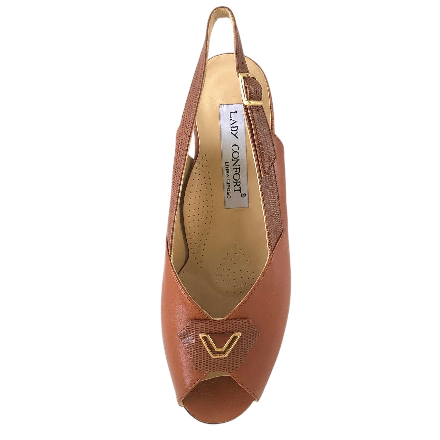 Sandali Lady Confort 1314 Vera Pelle Nappa e Cuoio, Tacco 4 cm - 37.5 EU