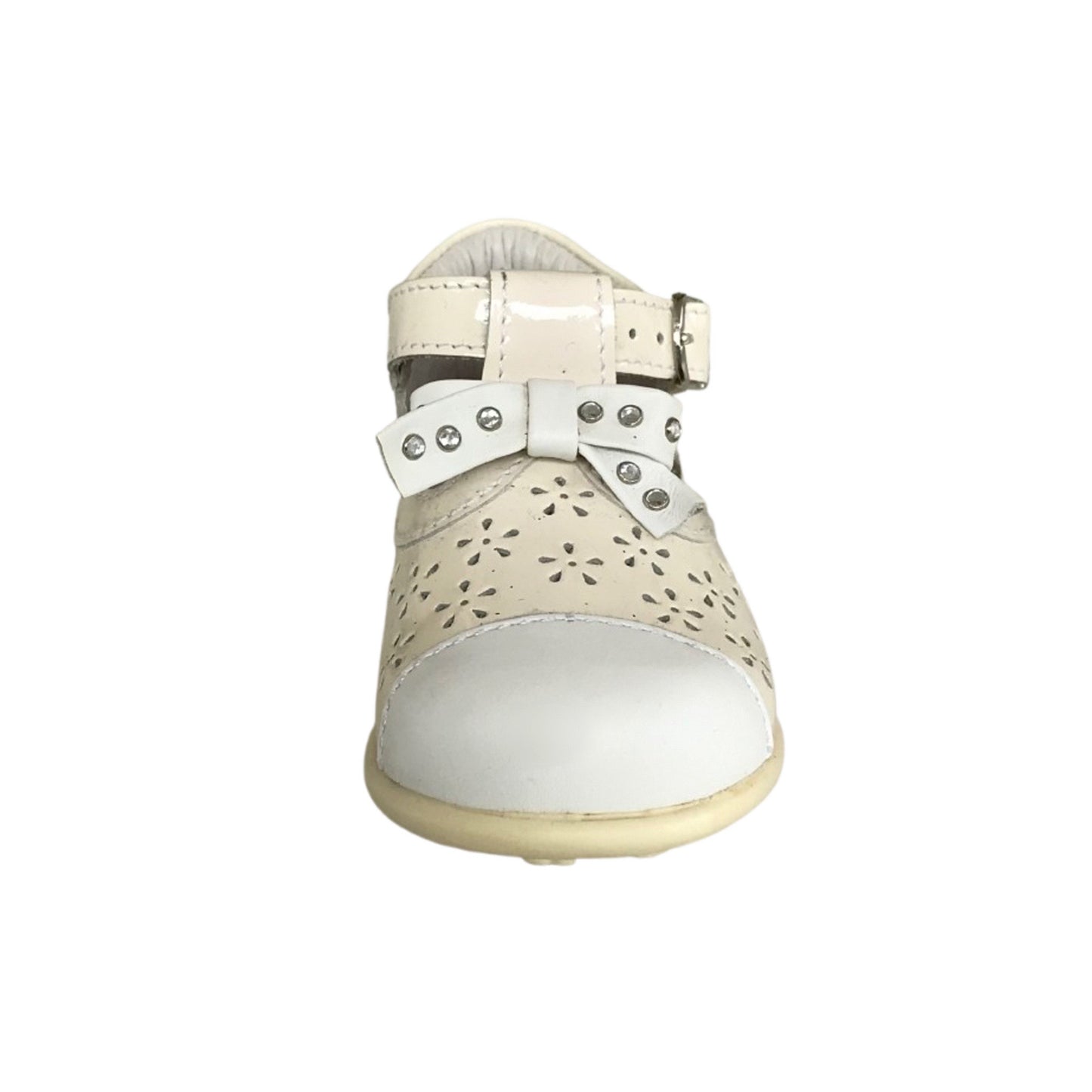 Scarpe Bambina Chicco 39449 Vera Pelle Vernice Bianco Latte / Bianco Fiocco brillantini   - 19 EU