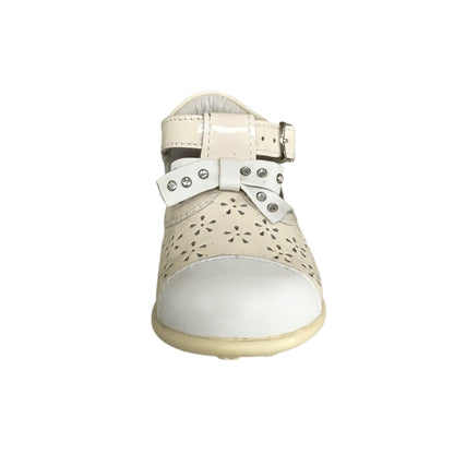 Scarpe Bambina Chicco 39449 Vera Pelle Vernice Bianco Latte / Bianco Fiocco brillantini   - 19 EU