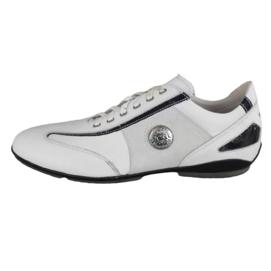 Sneakers Uomo NeroGiardini P009470 vera Pelle Bianco Blu Notte - 43 EU