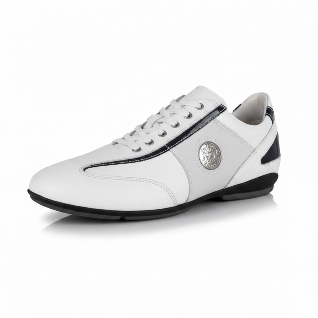 Sneakers Uomo NeroGiardini P009470 vera Pelle Bianco Blu Notte - 43 EU