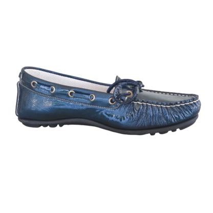 Mocassini Donna NeroGiardini 10011 Vera Pelle in Vernice Blu Petrolio