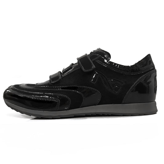 Sneakers A907919 in Vera Pelle Naplak, Pelle Scamosciata, chiusura triplo strappo, Nero 40/41x2/42/43