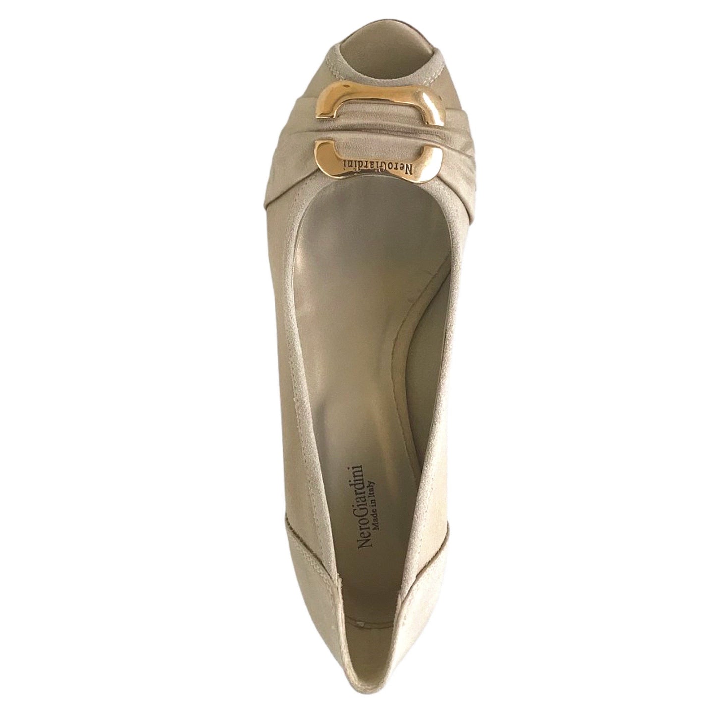 Décolleté spuntate NeroGiardini P000491 Vera Pelle Scamosciata e Raso Beige