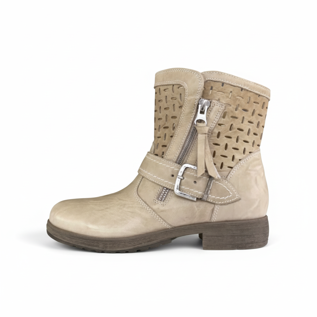 Stivaletti Beige NeroGiardini P409980D Vera Pelle con zip