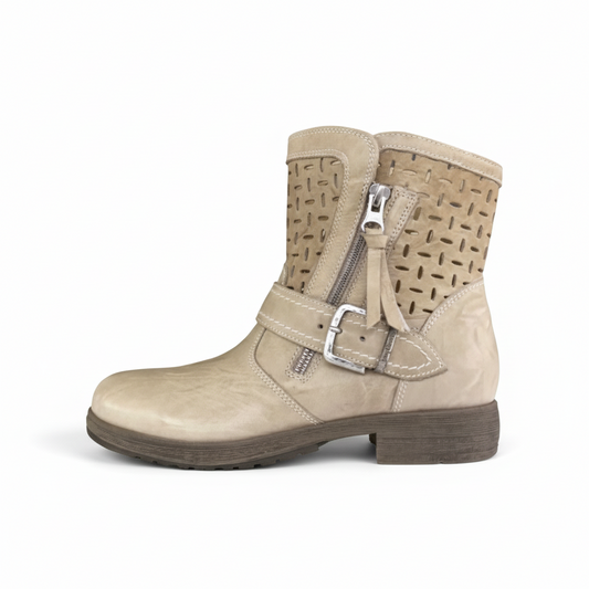 Stivaletti Beige NeroGiardini P409980D Vera Pelle con zip