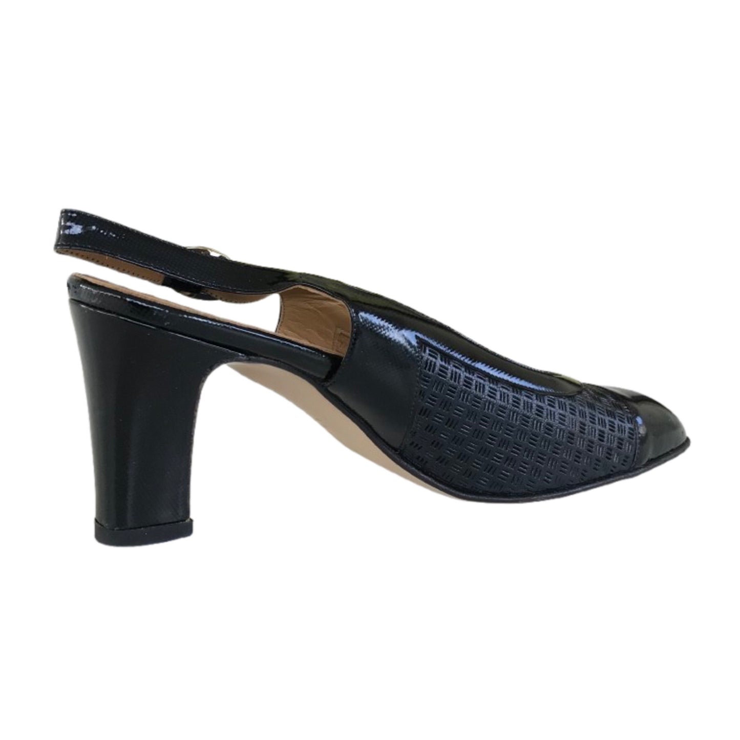 Décolleté Slingback Donna Comfort 2461 Vera Pelpe Vernice Blu Navy