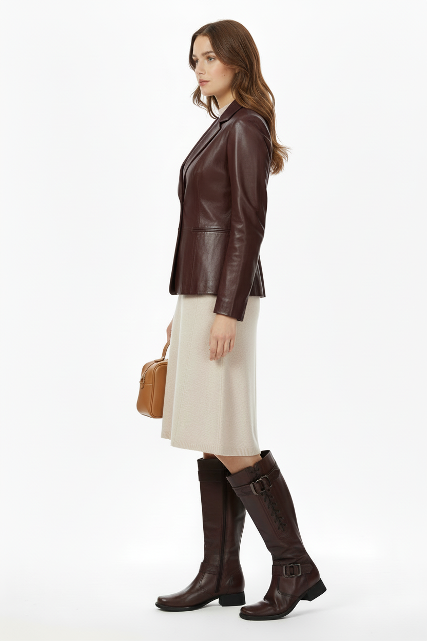 Stivali Donna NeroGiardini 00150 Vera Pelle, Zip, Elastico  Marrone Testa di Moro - Numero 39 EU