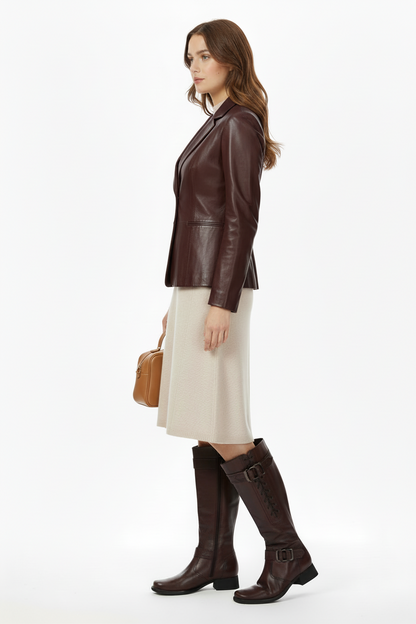 Stivali Donna NeroGiardini 00150 Vera Pelle, Zip, Elastico  Marrone Testa di Moro - Numero 39 EU
