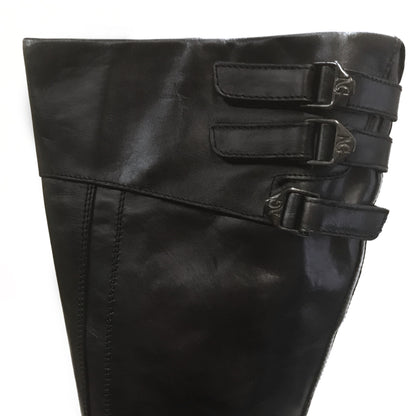 Stivali Donna NeroGiardini art 185 Tacco a blocco alto con plateau, Vera Pelle, Nero, Cerniera zip - Numero 39 (EU)