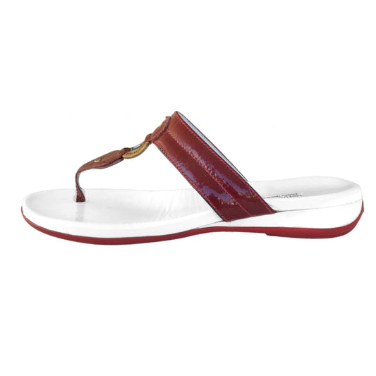 Ciabatte Infradito NeroGiardini Vera Pelle in vernice Rosso Bordeaux fondo Bianco