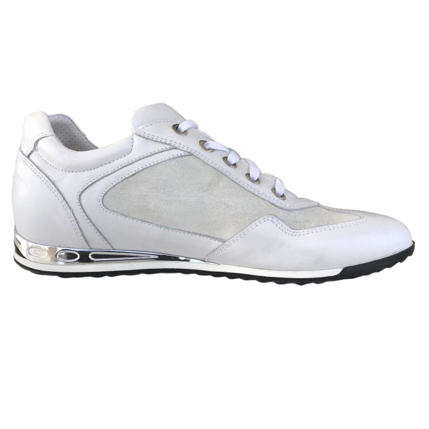 Sneakers Donna NeroGiardini P308452D Vera Pelle Bianco con fondo specchiato