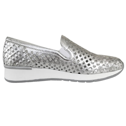 Sneakers Donna Cinzia Soft 8199 Vera Pelle con Plantare Estraibile ed Elastici Laterali - 38 (EU)